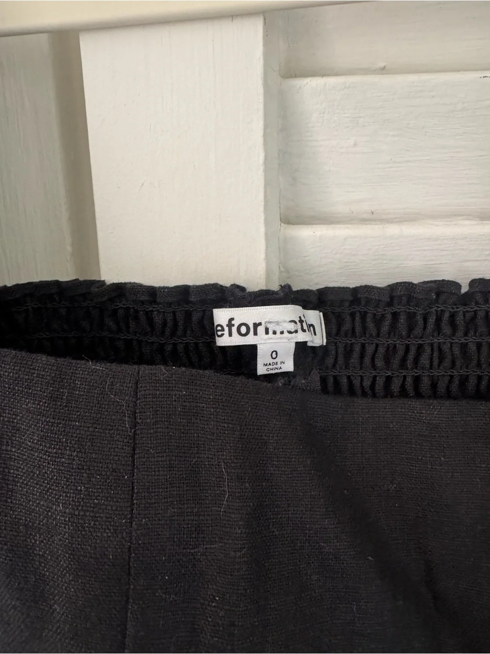 Reformation Arancini Linen Top in Black